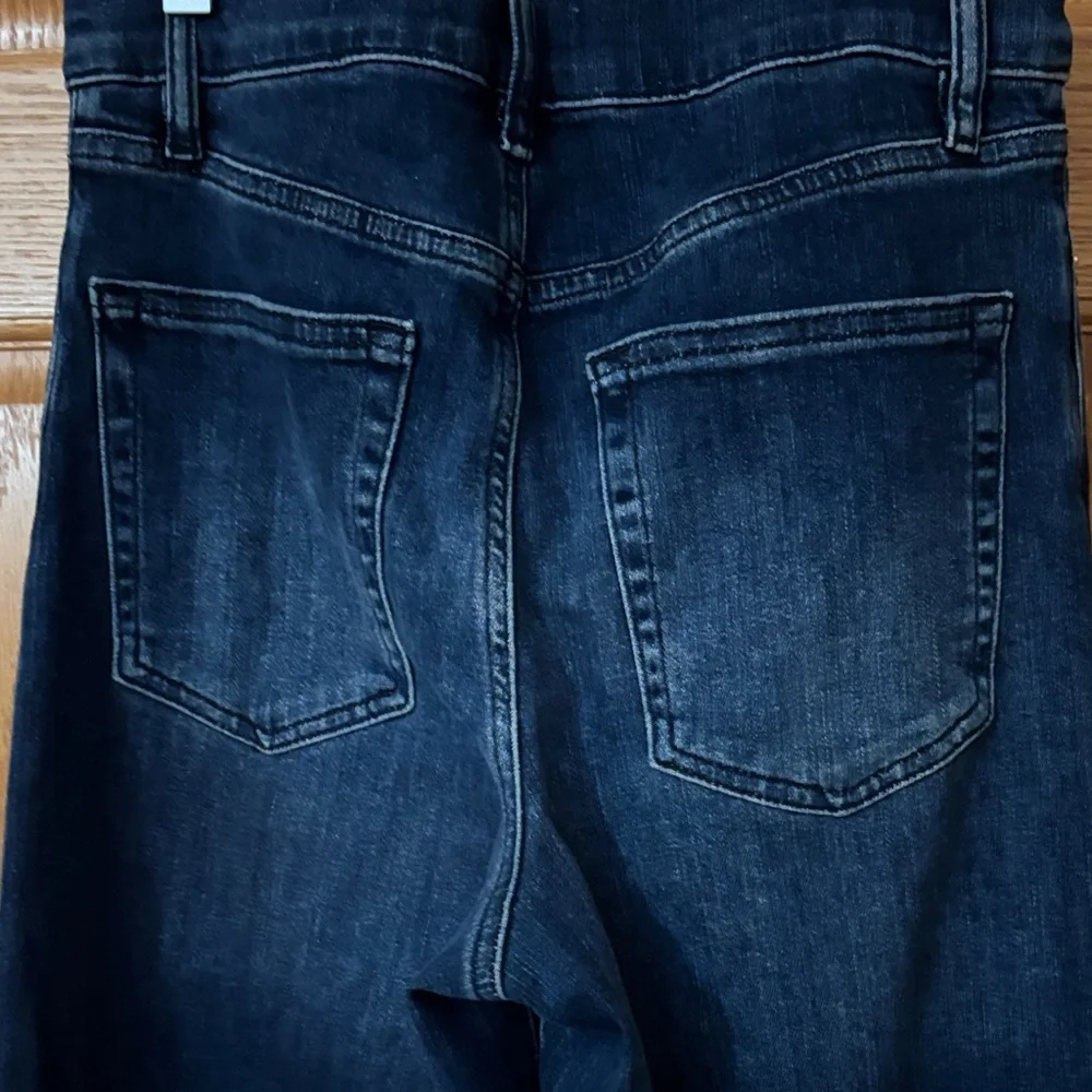 Frame Le Slim Palazzo Denim Deep Blue Flare Jeans - Picture 5 of 7